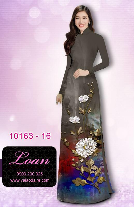 Vải áo dài hoa 3D