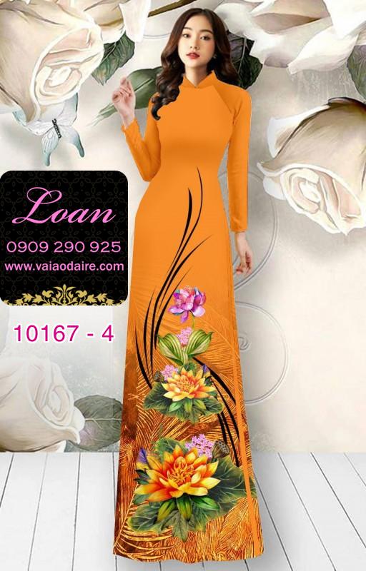 Vải áo dài hoa 3D