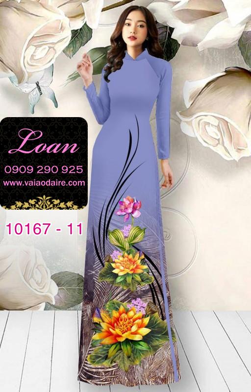 Vải áo dài hoa 3D