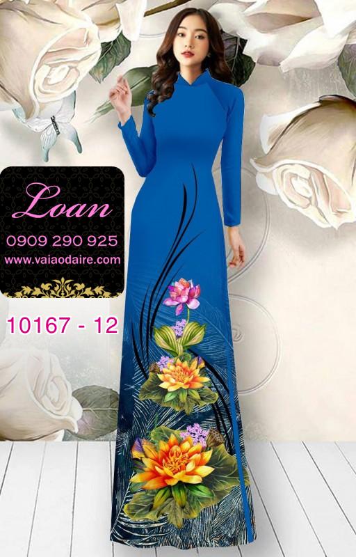 Vải áo dài hoa 3D