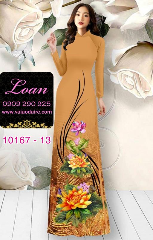 Vải áo dài hoa 3D