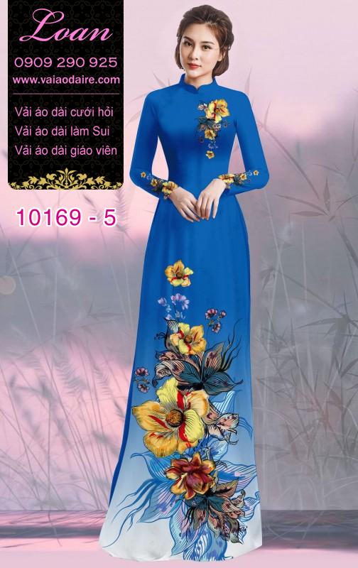 Vải áo dài hoa 3D