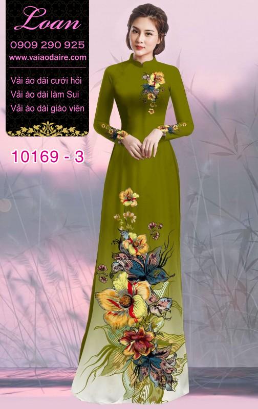 Vải áo dài hoa 3D