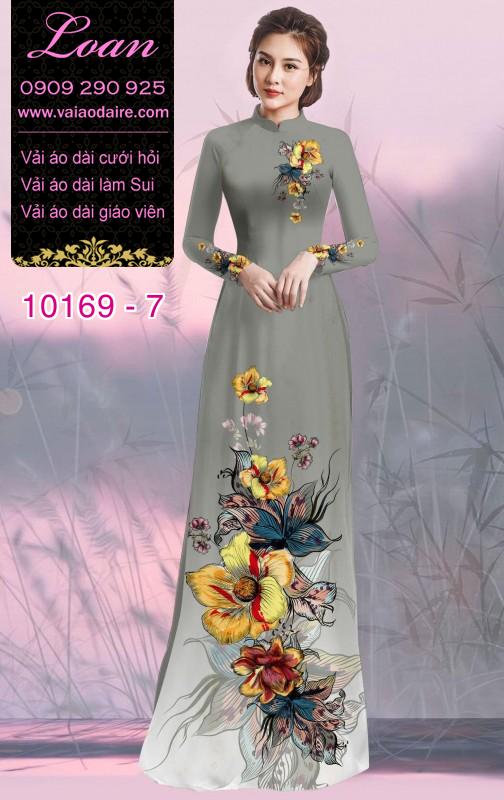 Vải áo dài hoa 3D
