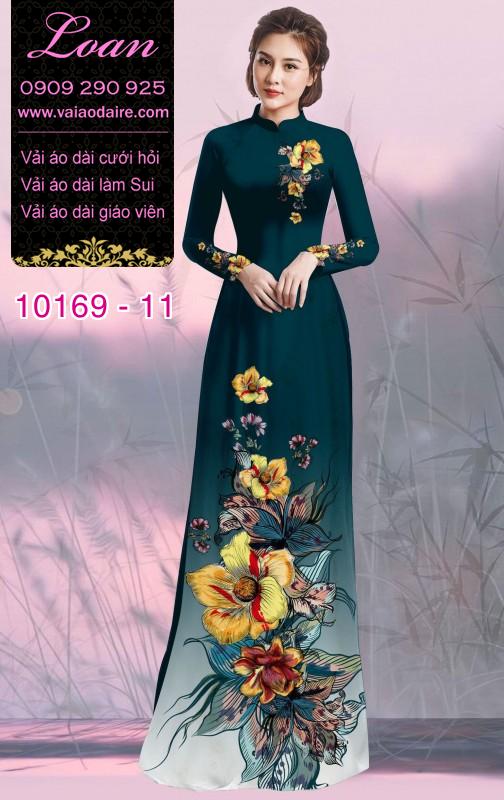 Vải áo dài hoa 3D