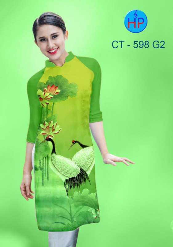 Vải áo dài Cách Tân chim Hạc Vải áo dài Cách Tân chim Hạc