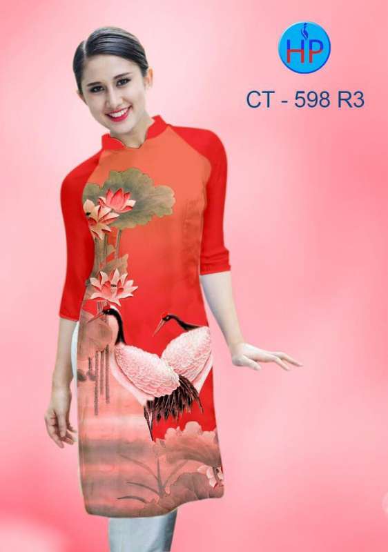 Vải áo dài Cách Tân chim Hạc Vải áo dài Cách Tân chim Hạc
