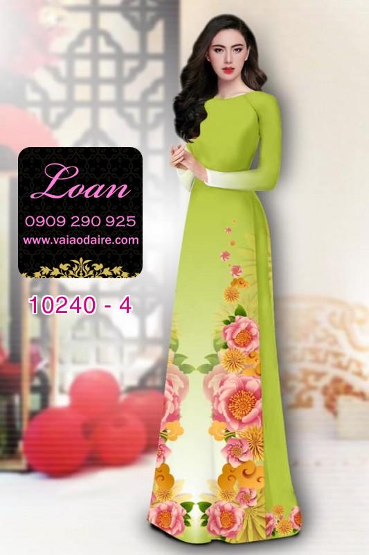 Vải áo dài hoa hồng