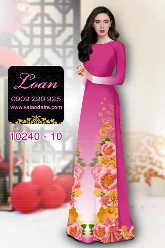 Vải áo dài hoa hồng