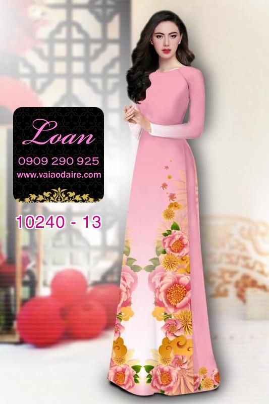 Vải áo dài hoa hồng