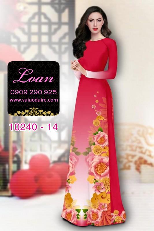 Vải áo dài hoa hồng