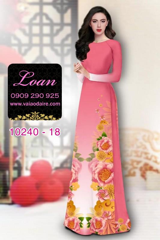 Vải áo dài hoa hồng