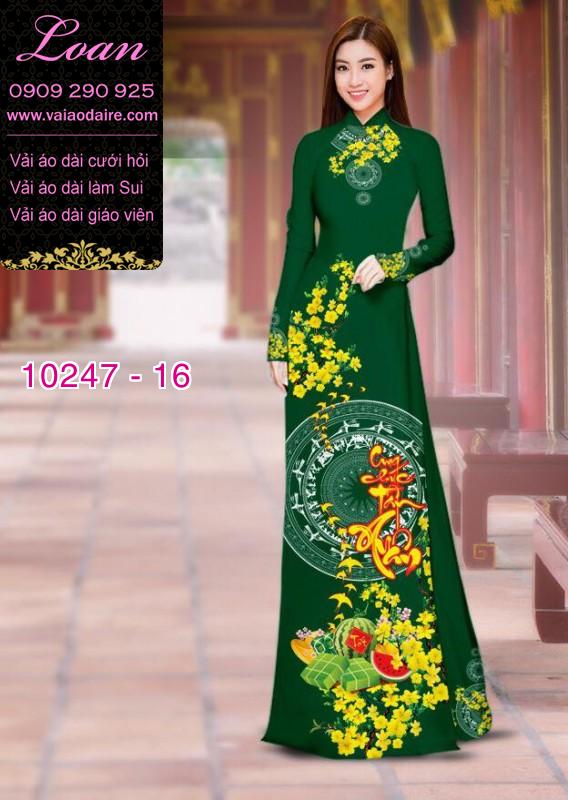 Vải áo dài hoa mai tết