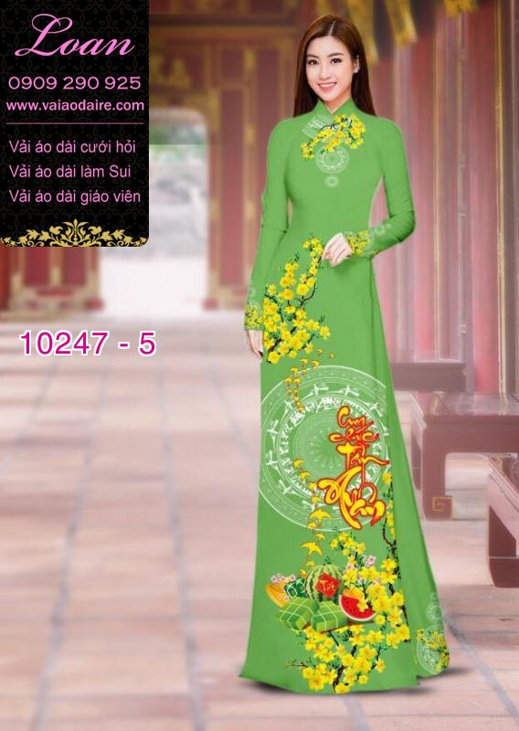 Vải áo dài hoa mai tết