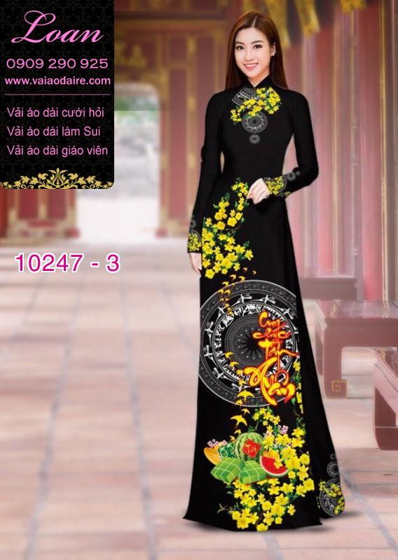 Vải áo dài hoa mai tết
