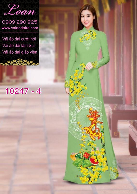 Vải áo dài hoa mai tết
