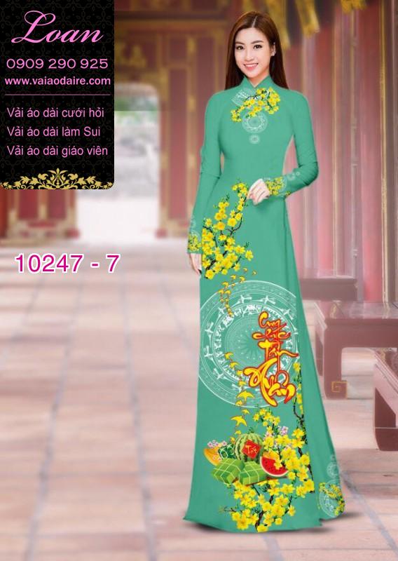 Vải áo dài hoa mai tết