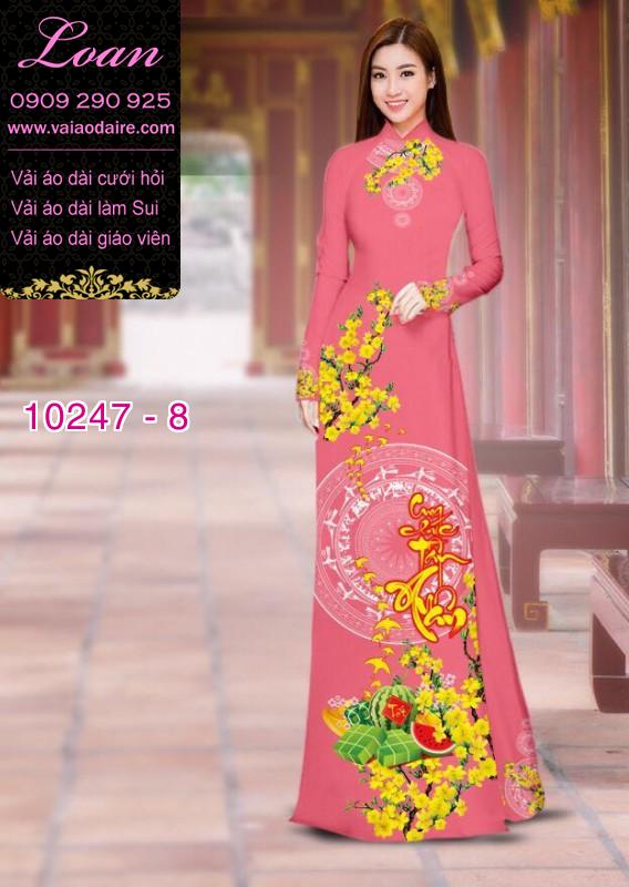 Vải áo dài hoa mai tết