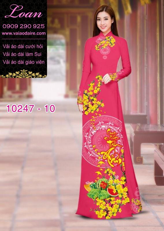 Vải áo dài hoa mai tết