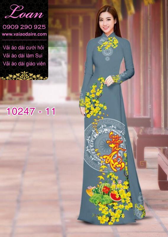 Vải áo dài hoa mai tết