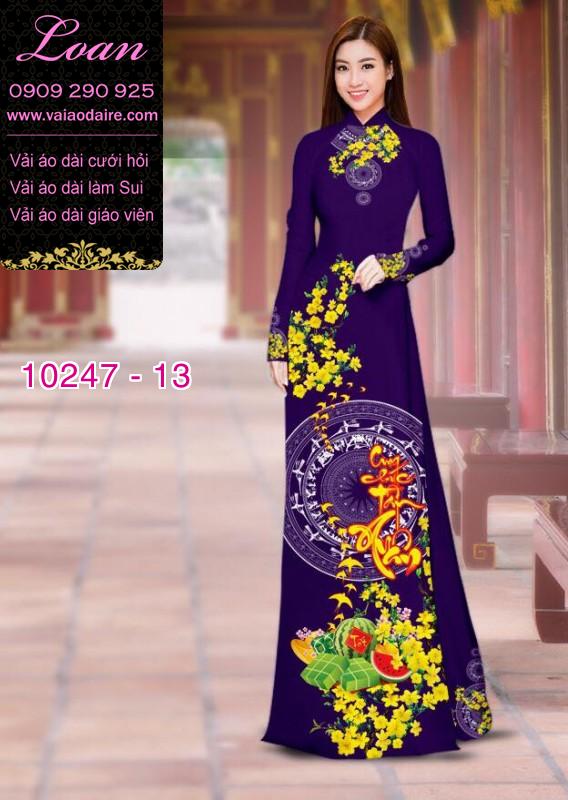 Vải áo dài hoa mai tết