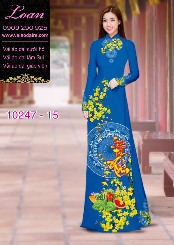 Vải áo dài hoa mai tết