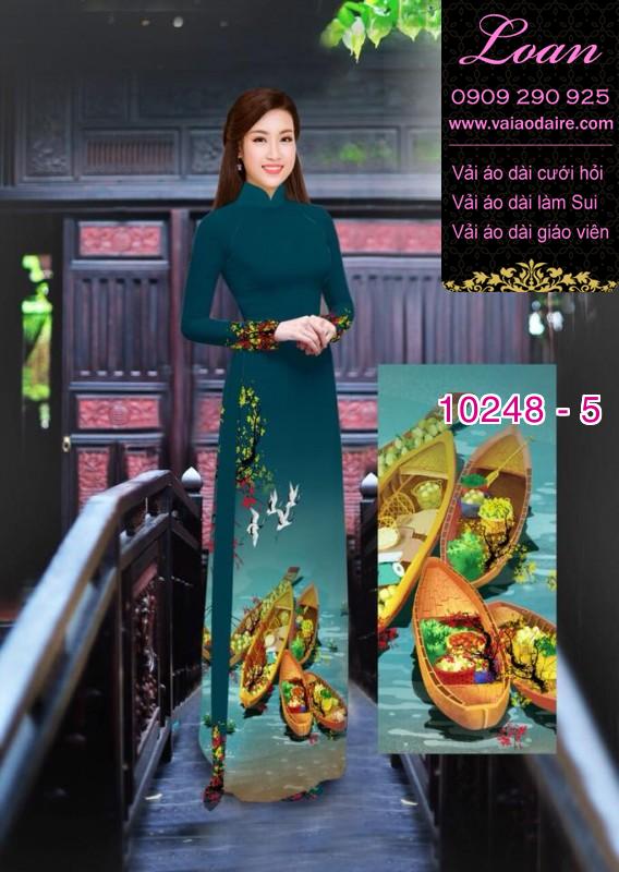 Vải áo dài phong cảnh tết