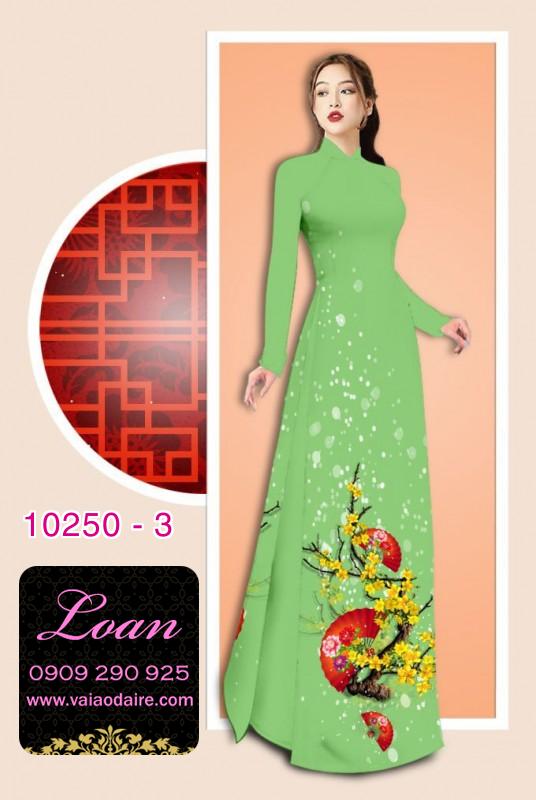 Vải áo dài tết hoa mai vàng