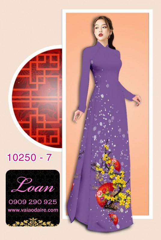 Vải áo dài tết hoa mai vàng