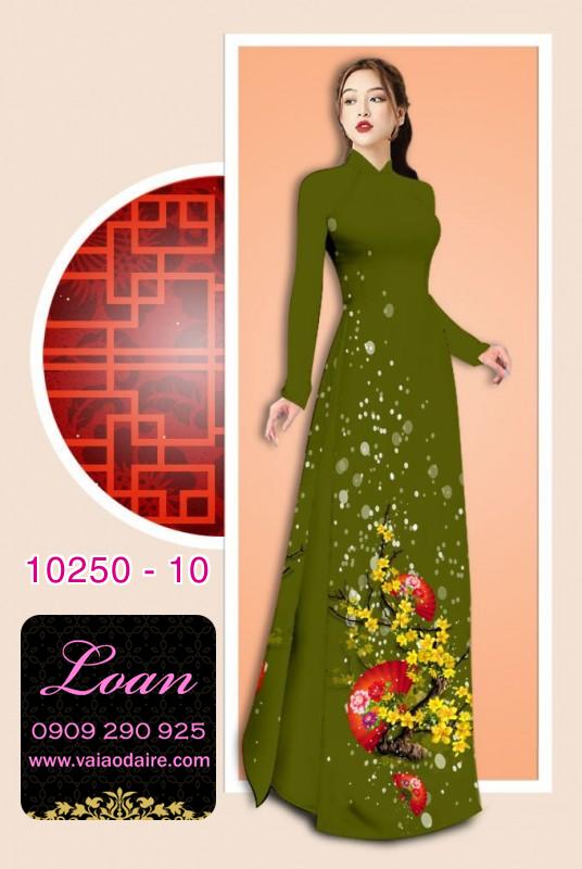 Vải áo dài tết hoa mai vàng