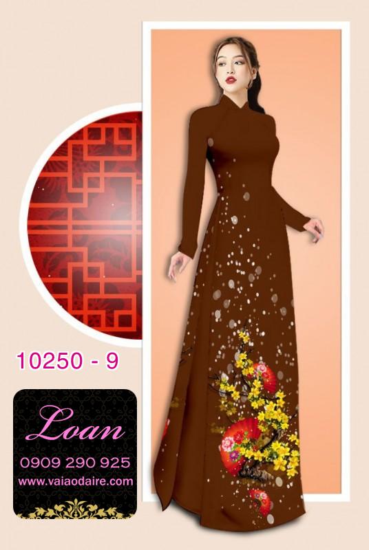Vải áo dài tết hoa mai vàng
