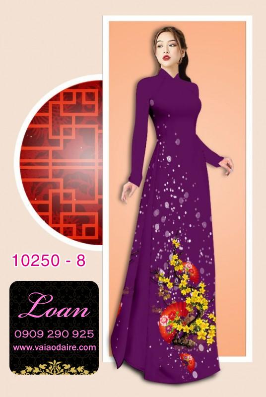 Vải áo dài tết hoa mai vàng