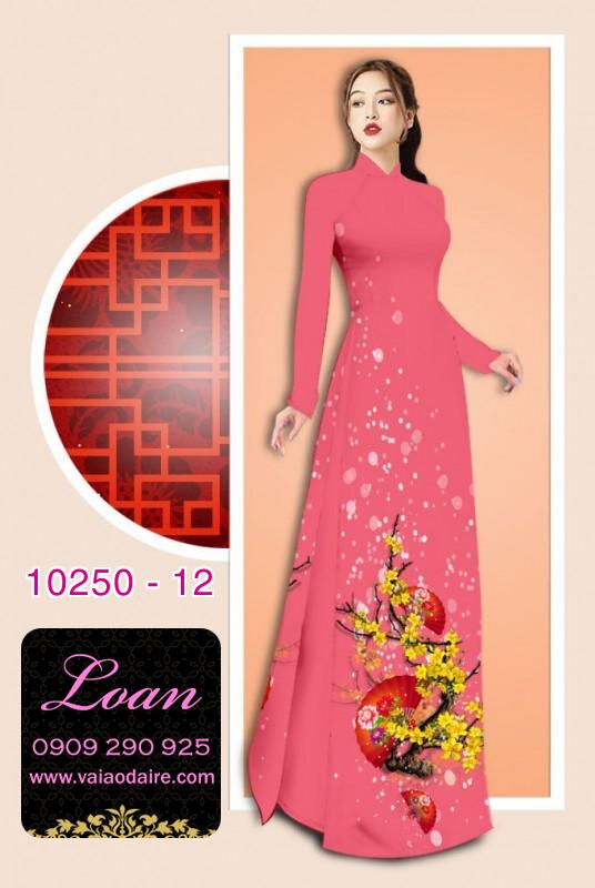 Vải áo dài tết hoa mai vàng