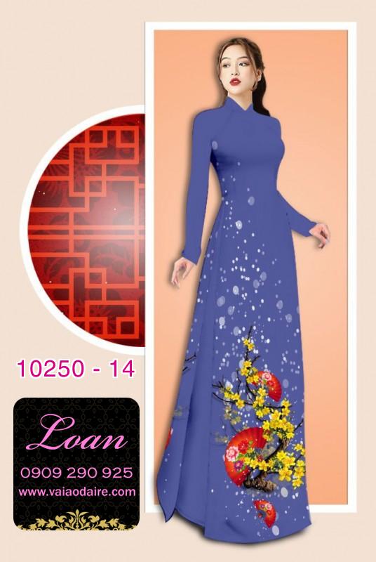 Vải áo dài tết hoa mai vàng