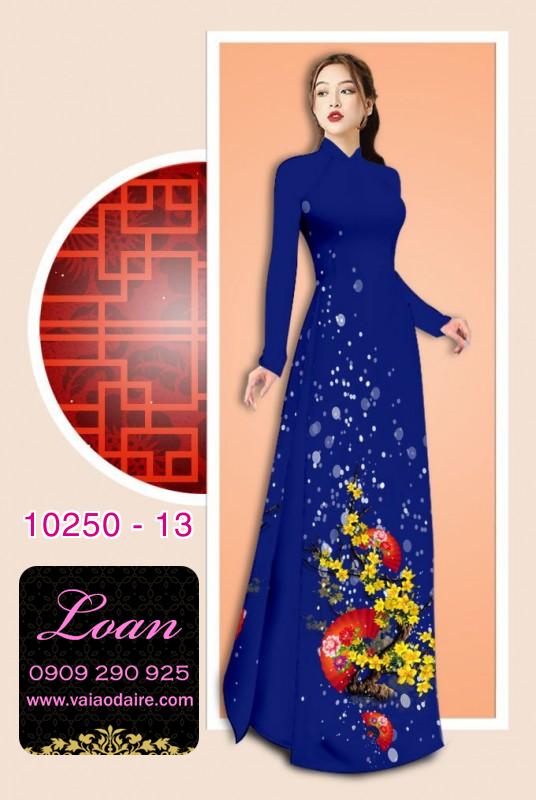 Vải áo dài tết hoa mai vàng