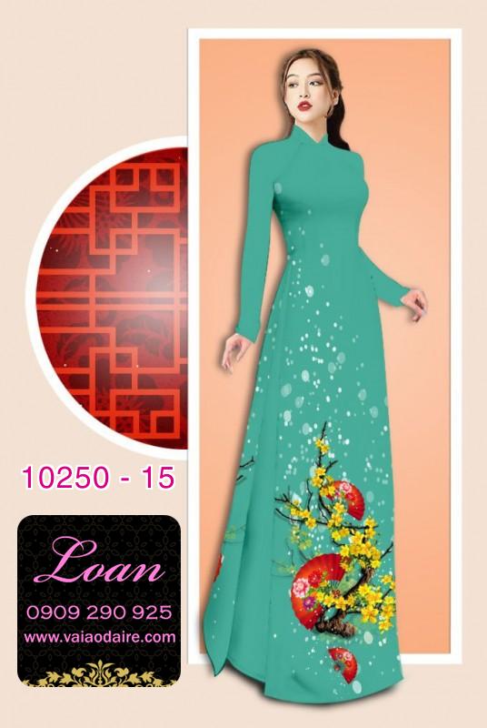 Vải áo dài tết hoa mai vàng