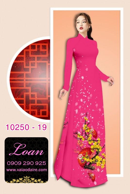 Vải áo dài tết hoa mai vàng