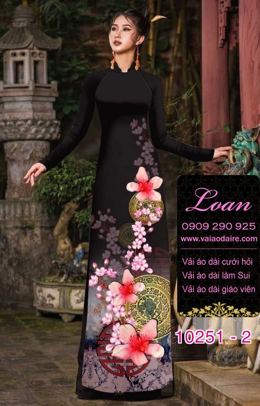 Vải áo dài tết hoa Đào