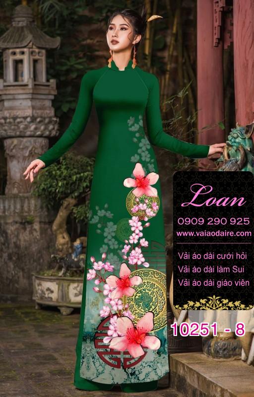 Vải áo dài tết hoa Đào