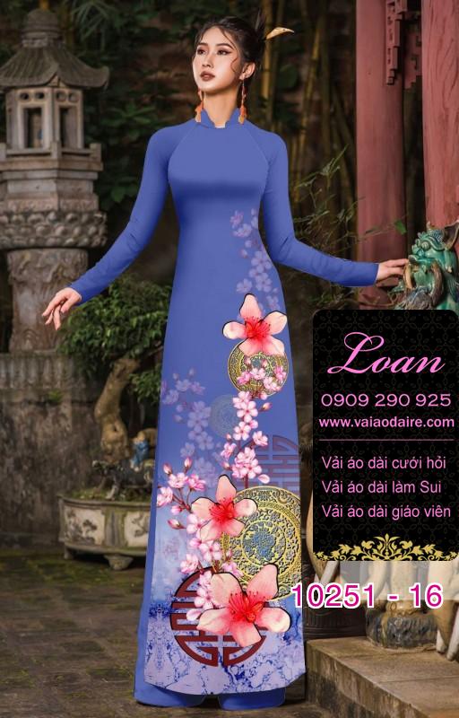 Vải áo dài tết hoa Đào