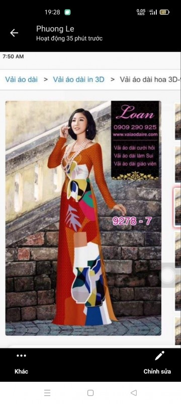 Vải áo dài đặt in