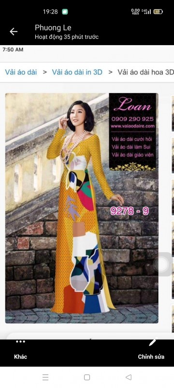 Vải áo dài đặt in