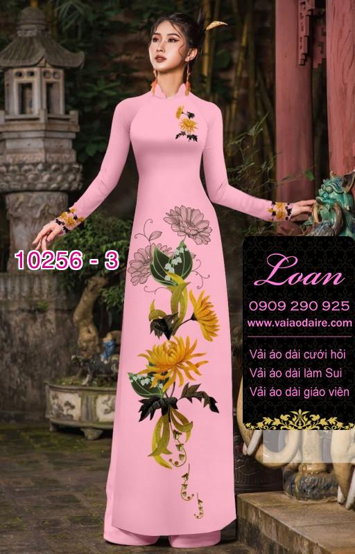 Vải áo dài hoa 3D