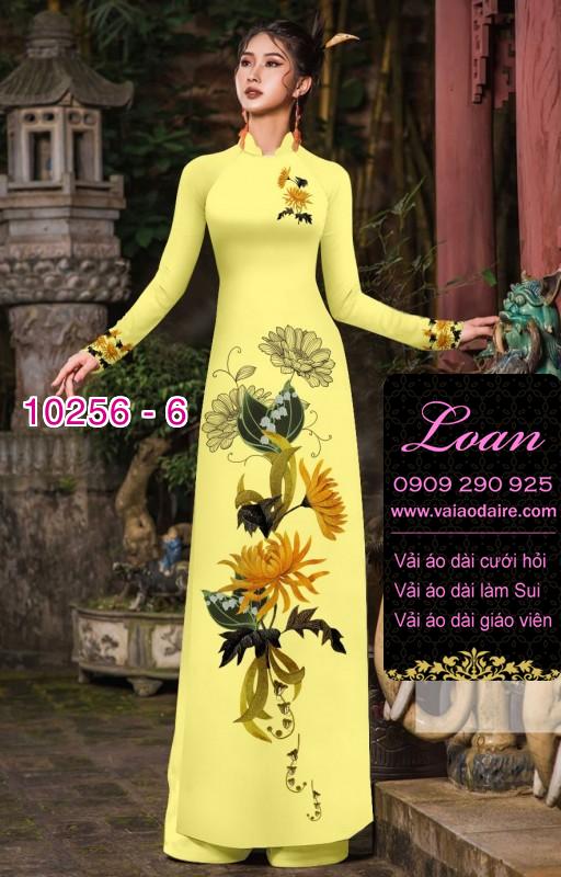 Vải áo dài hoa 3D