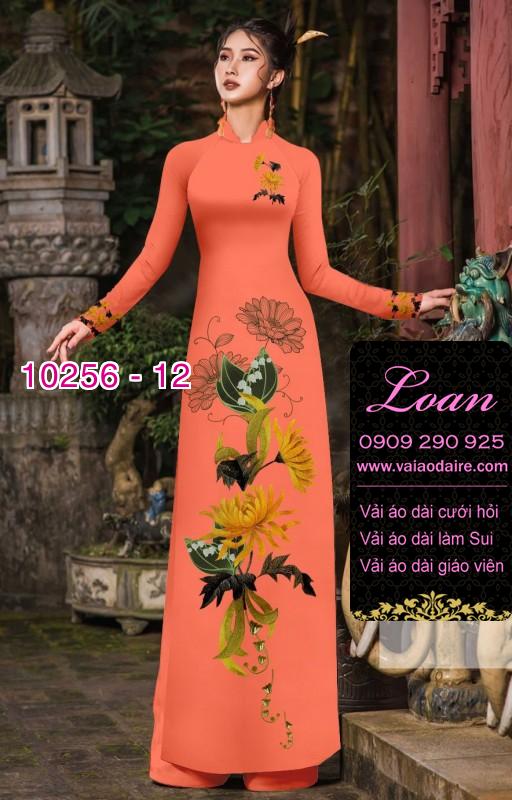 Vải áo dài hoa 3D