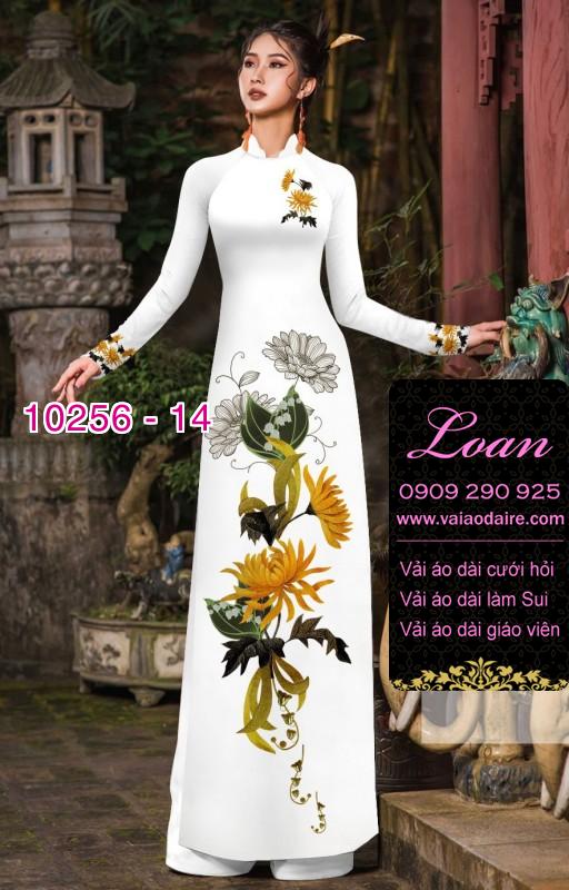 Vải áo dài hoa 3D