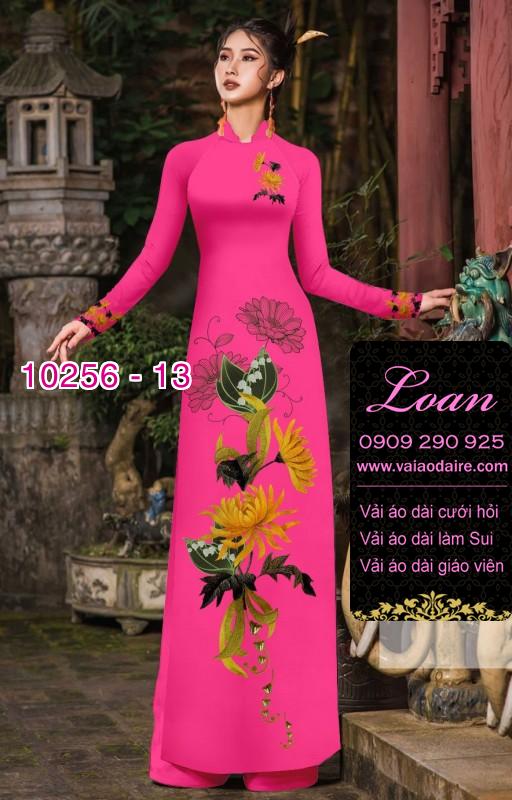 Vải áo dài hoa 3D