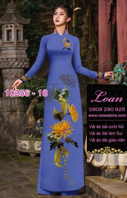 Vải áo dài hoa 3D