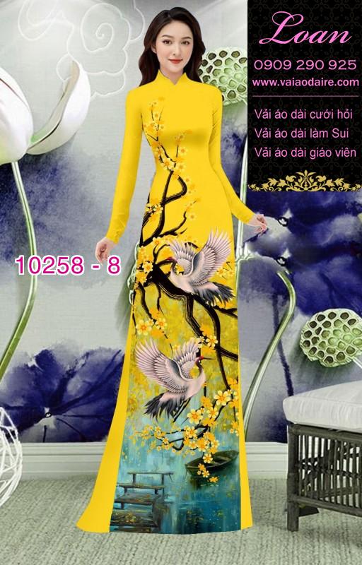 Vải áo dài hoa mai tết