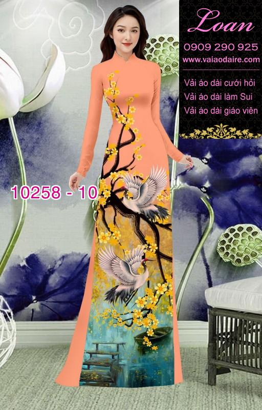 Vải áo dài hoa mai tết